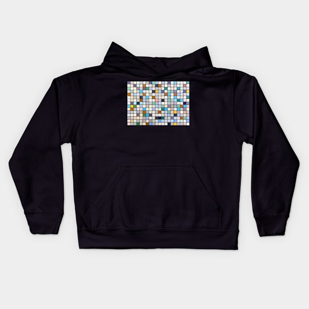 Multicolor Squares Mosaic Pattern Kids Hoodie by ernstc